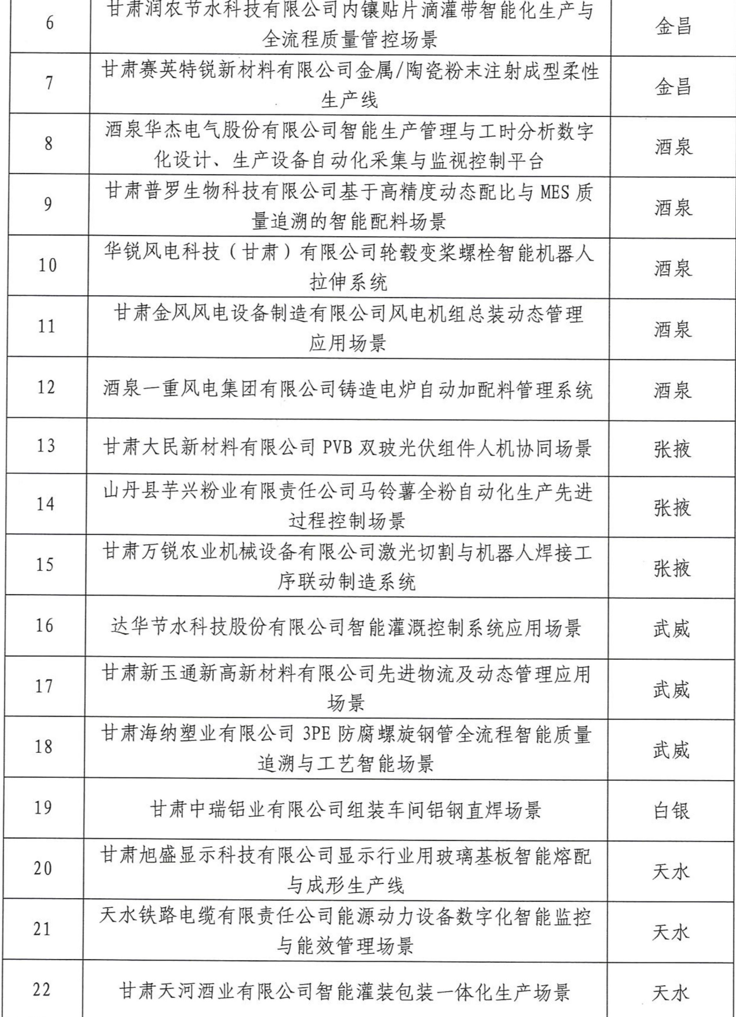 关于印发甘肃省2025年度智能工厂梯度培育建设载体名单及2020-2024年度入选省级智能制造体系重新评价结果的通知_05